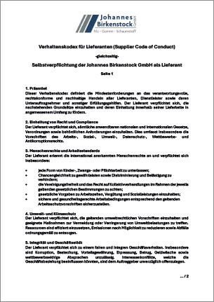 Verhaltenskodex für Lieferanten (Supplier Code of Conduct)